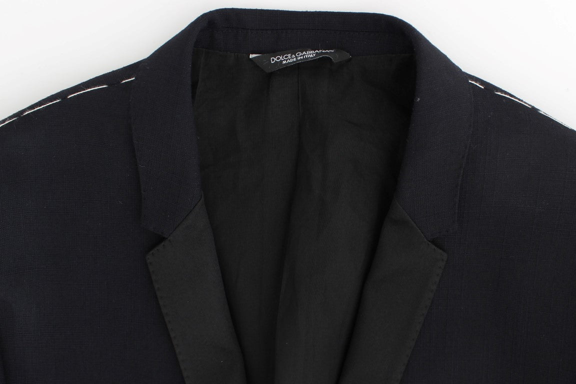 Blauer, schmal geschnittener GOLD-Blazer aus Wolle