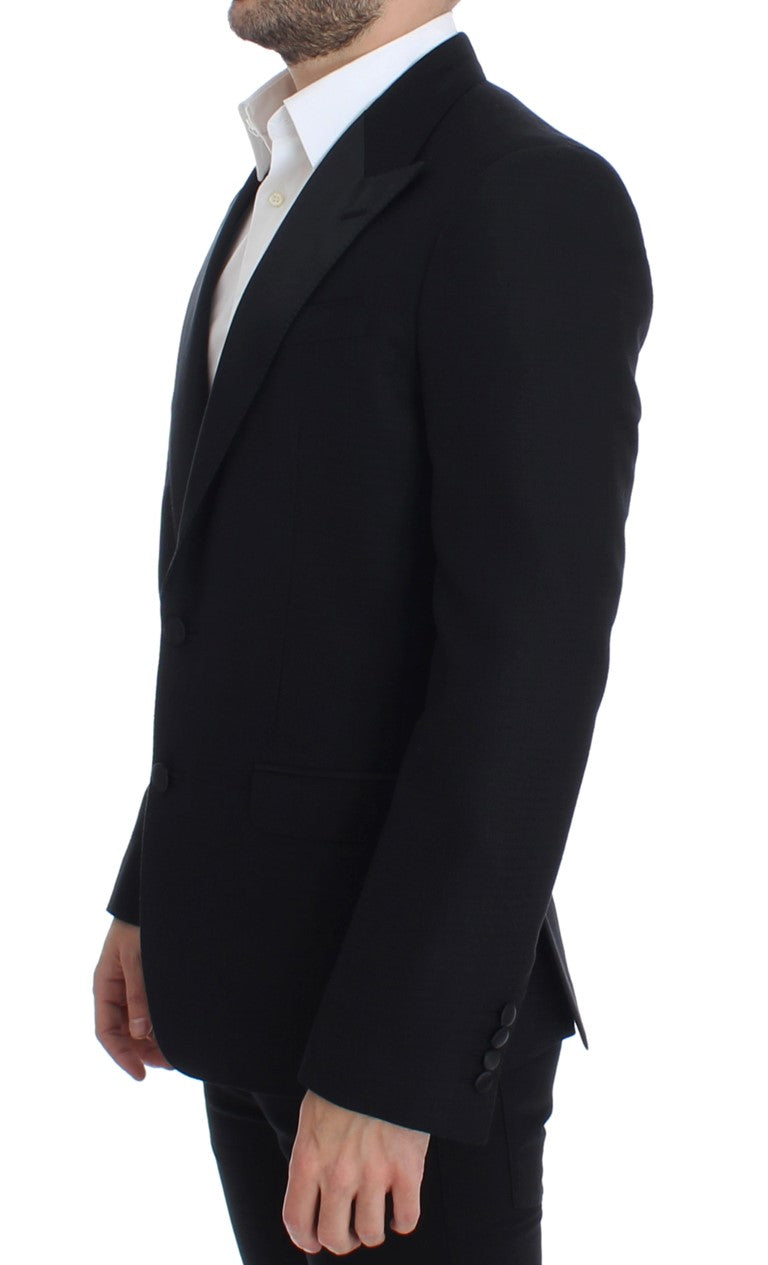 SICILIA Blazer aus schwarzer Wollseide