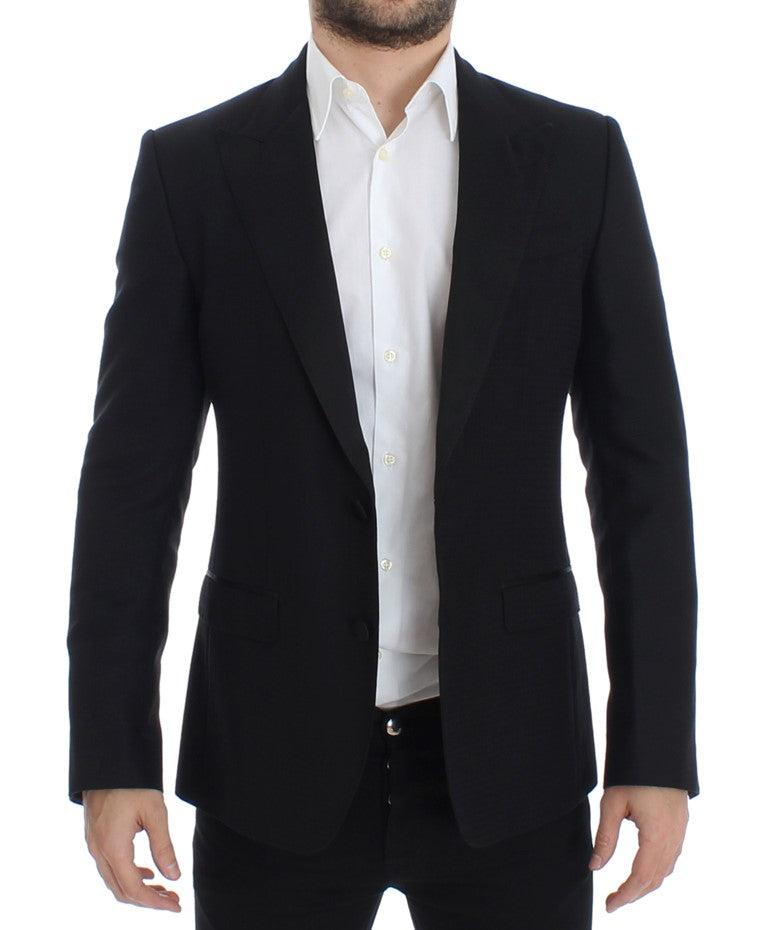 SICILIA Blazer aus schwarzer Wollseide