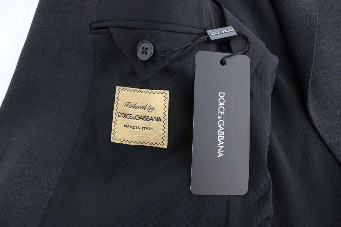 Grauer schmal geschnittener Wollblazer