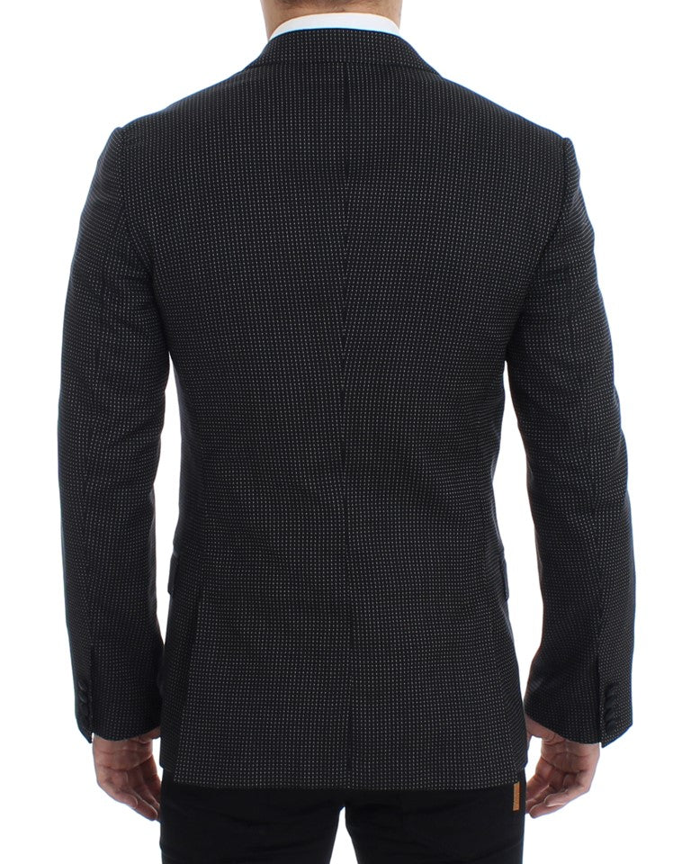 Schwarzer schmaler MARTINI Blazer aus Wolle