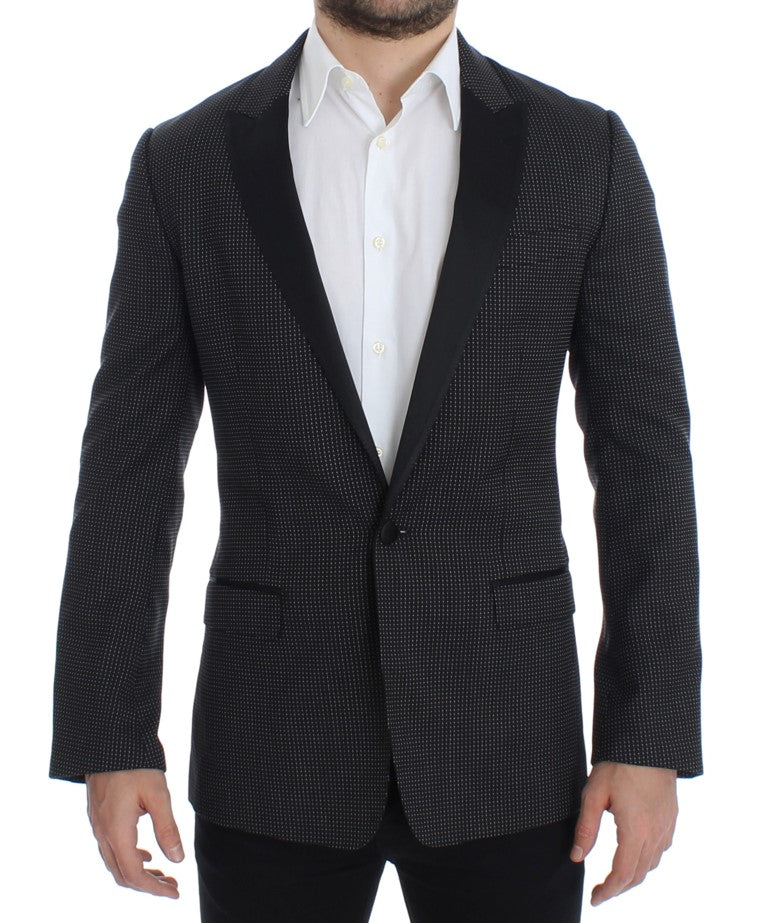 Schwarzer schmaler MARTINI Blazer aus Wolle
