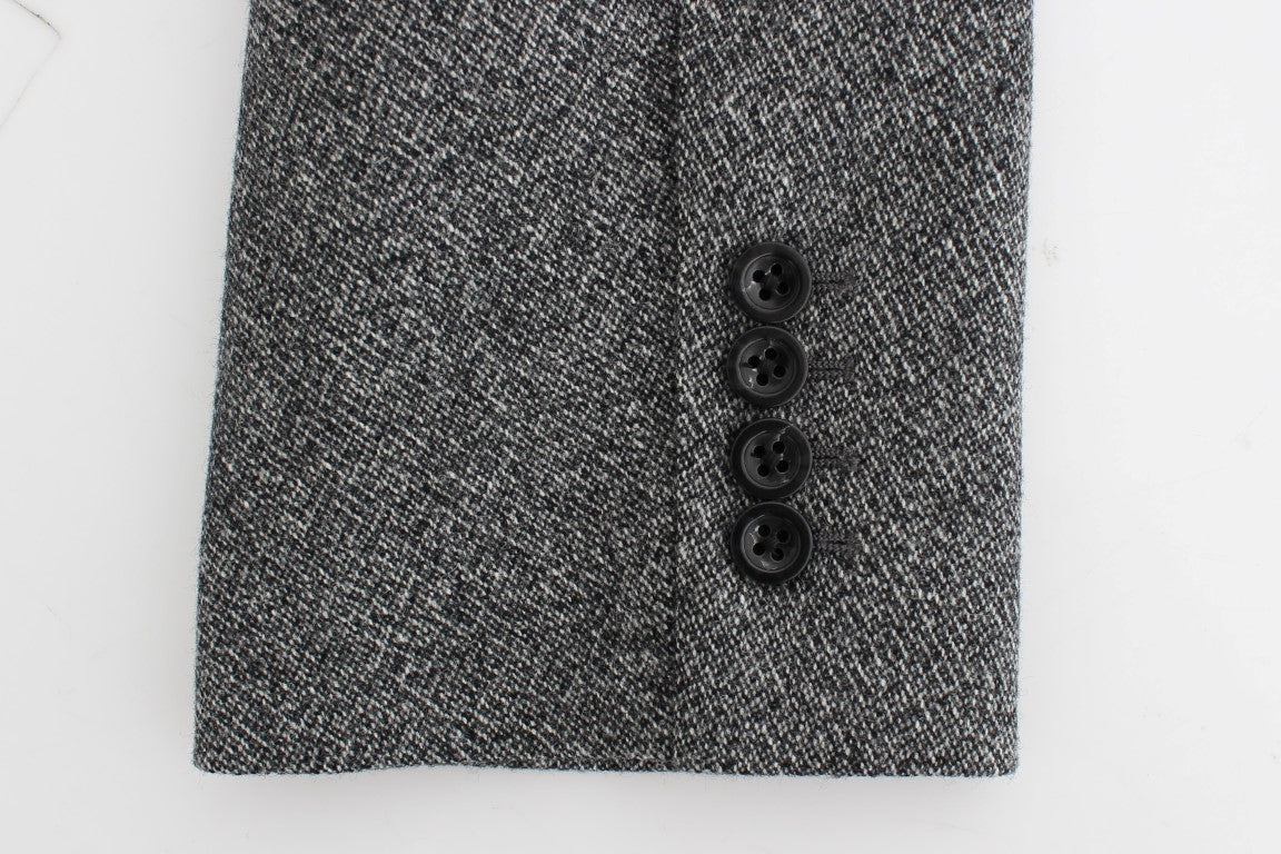 Grauer doppelreihiger Blazer aus Wolle