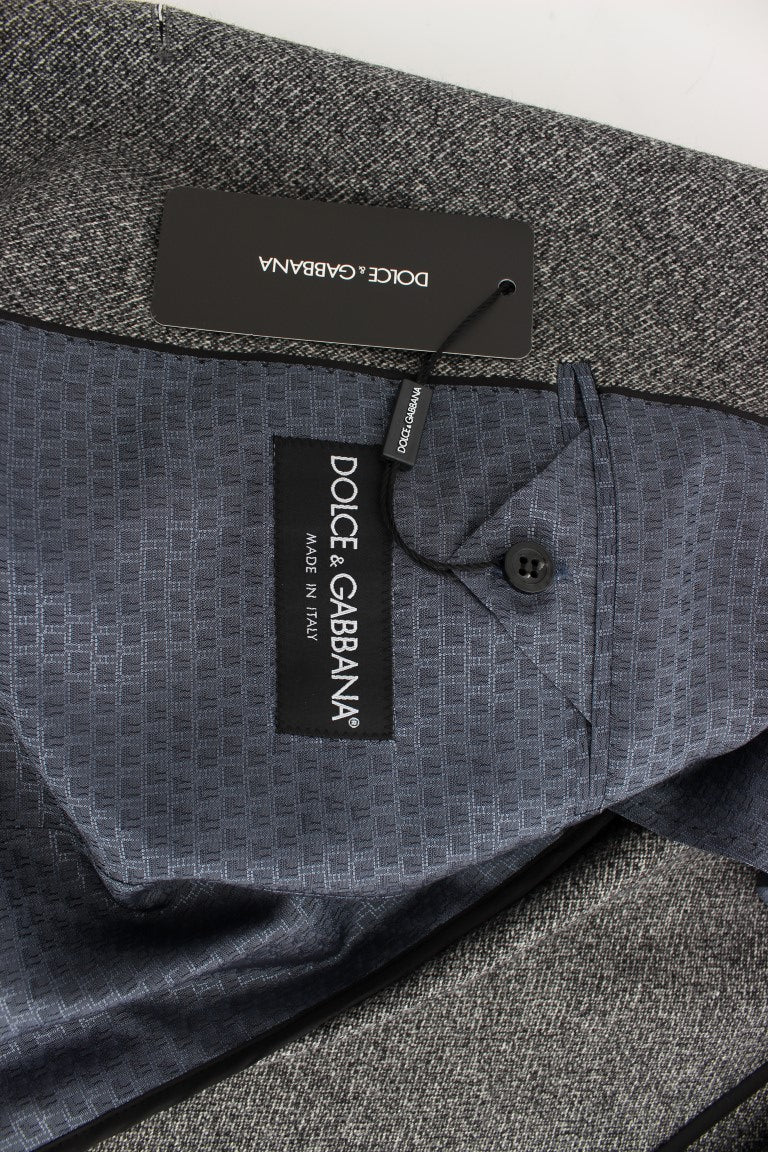 Grauer doppelreihiger Blazer aus Wolle
