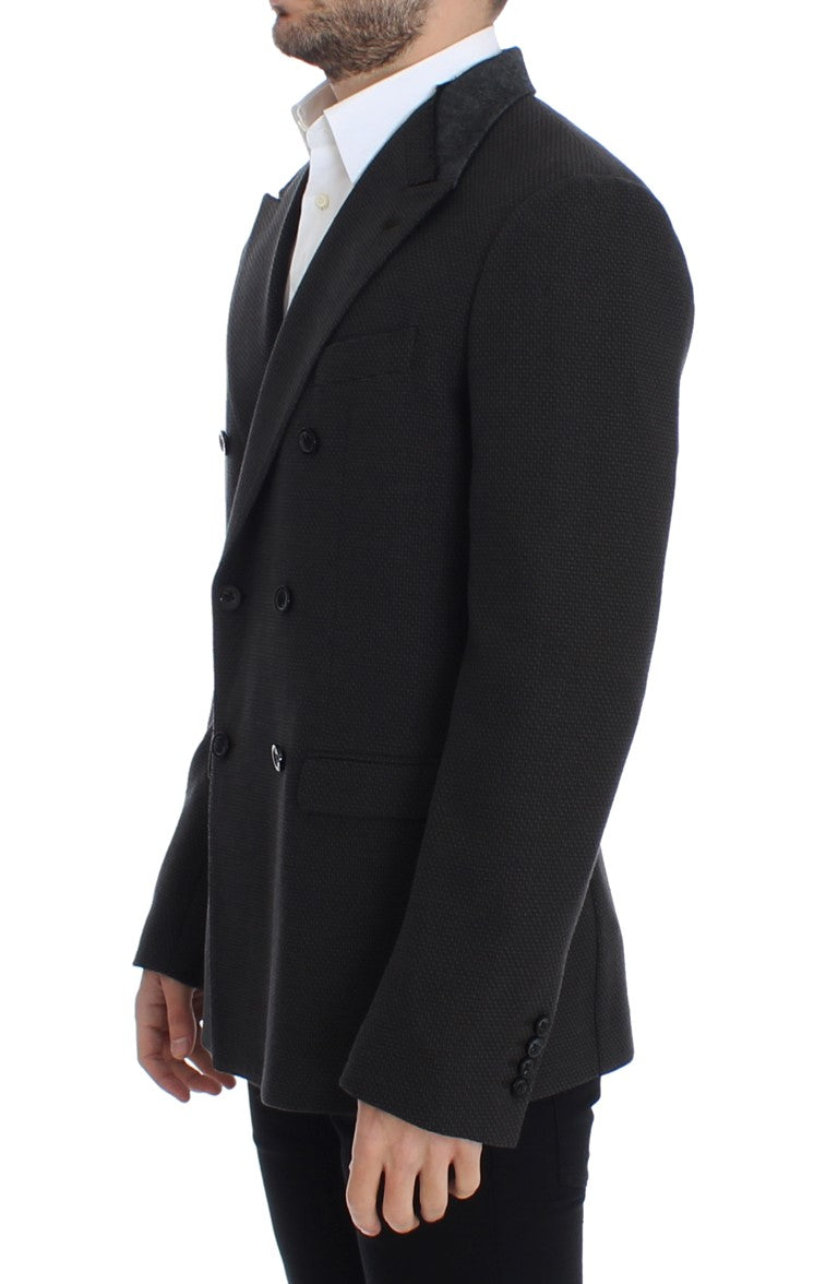 Brauner schmal geschnittener Wollblazer