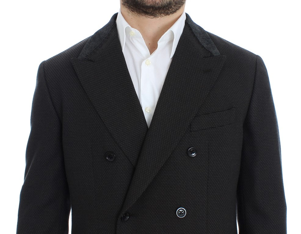 Brauner schmal geschnittener Wollblazer