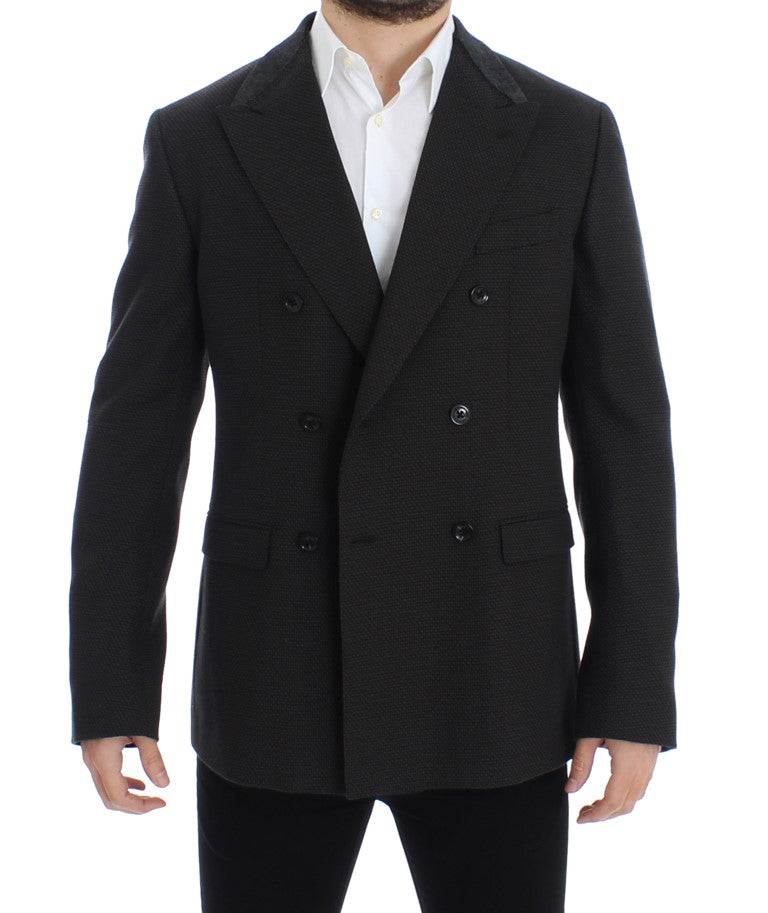 Brauner schmal geschnittener Wollblazer