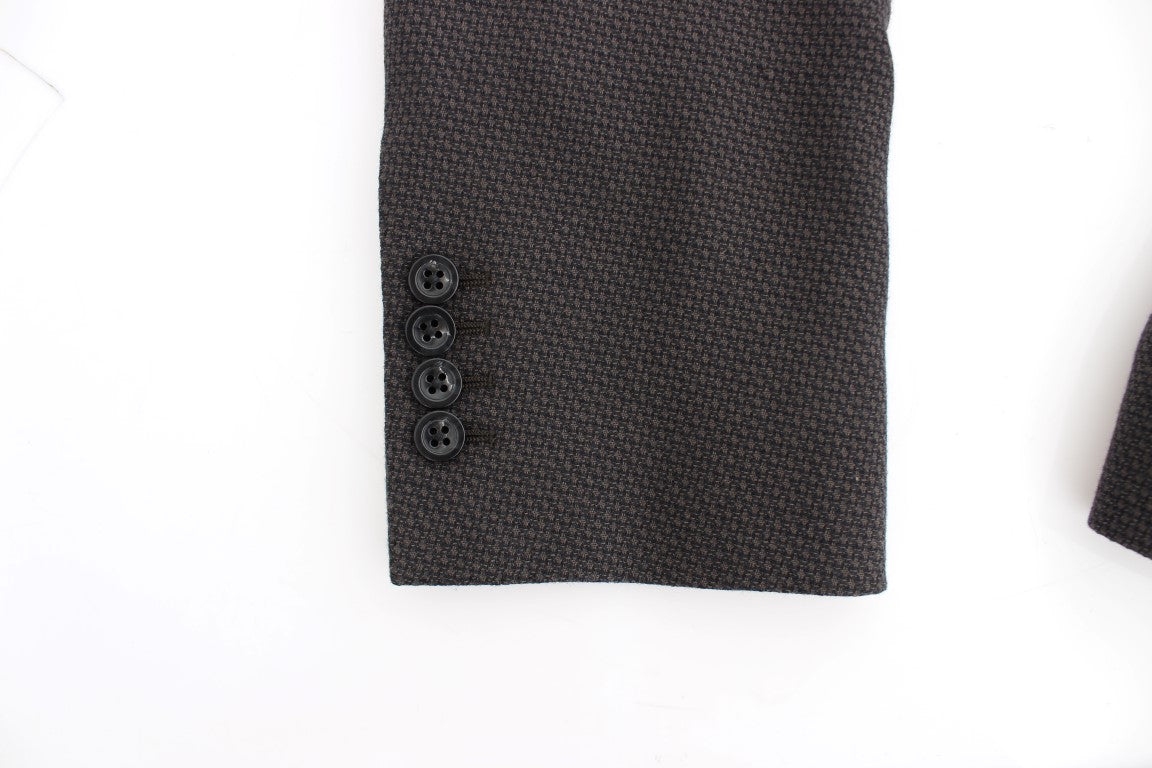 Brauner schmal geschnittener Wollblazer