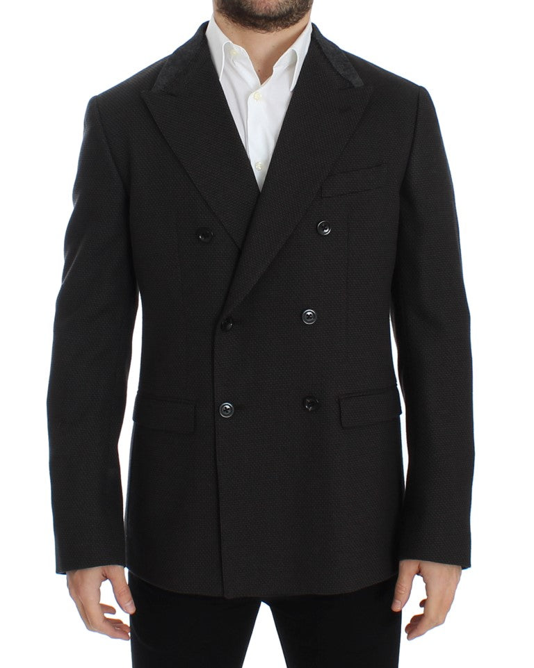 Brauner schmal geschnittener Wollblazer