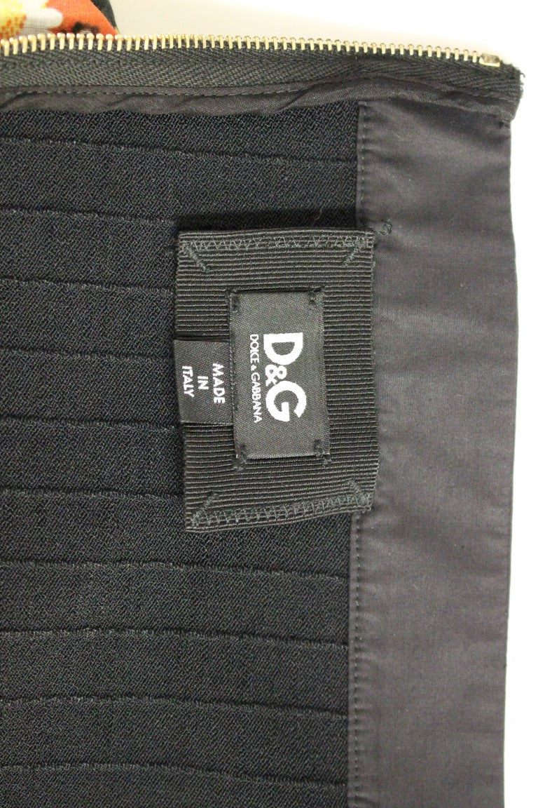 Multicolor geblümtes Kleid mit Neckholder-Ausschnitt
