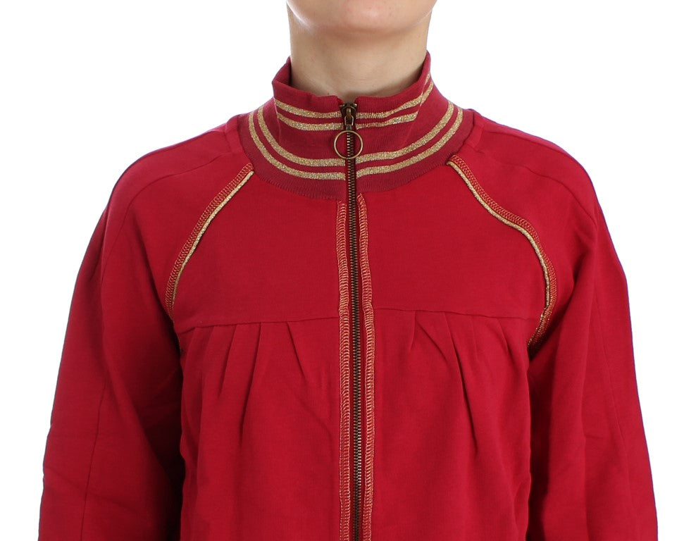 Rosa Mock Zip Strickjacke Sweatshirt Pullover