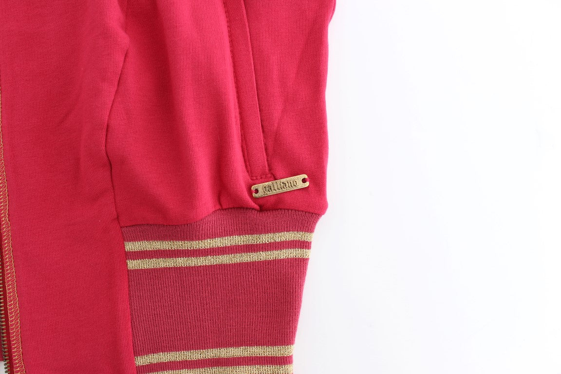 Rosa Mock Zip Strickjacke Sweatshirt Pullover