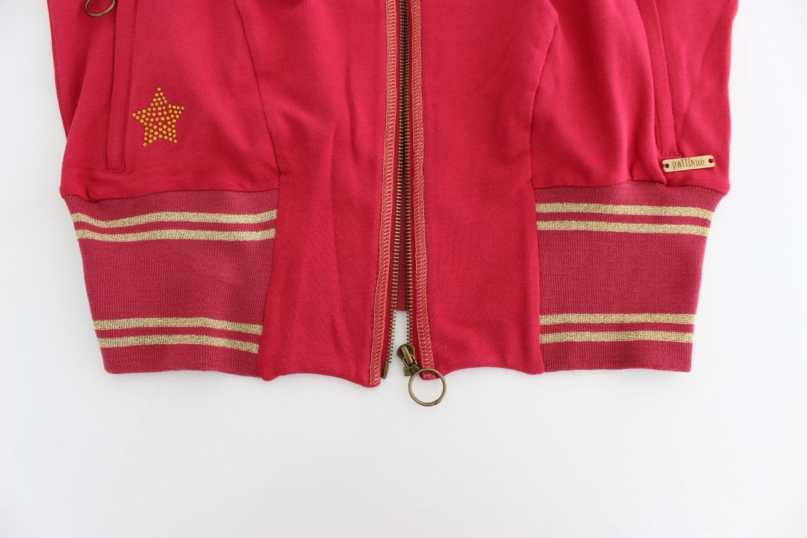 Rosa Mock Zip Strickjacke Sweatshirt Pullover