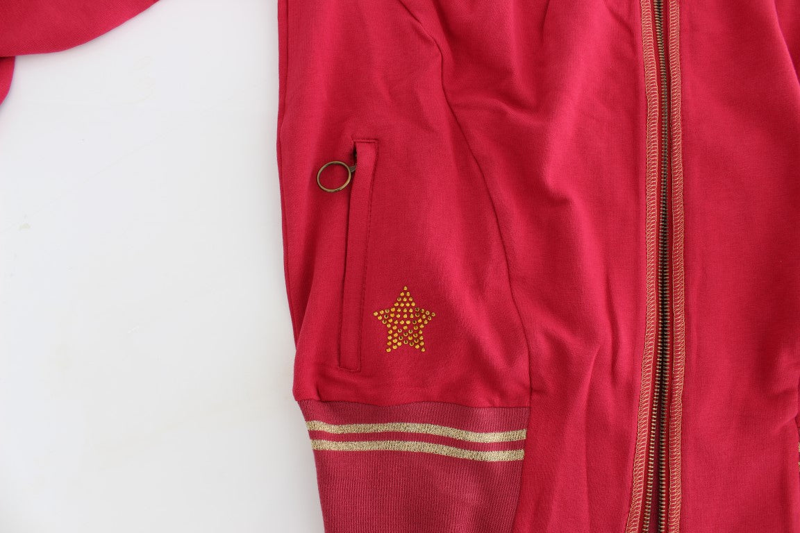 Rosa Mock Zip Strickjacke Sweatshirt Pullover