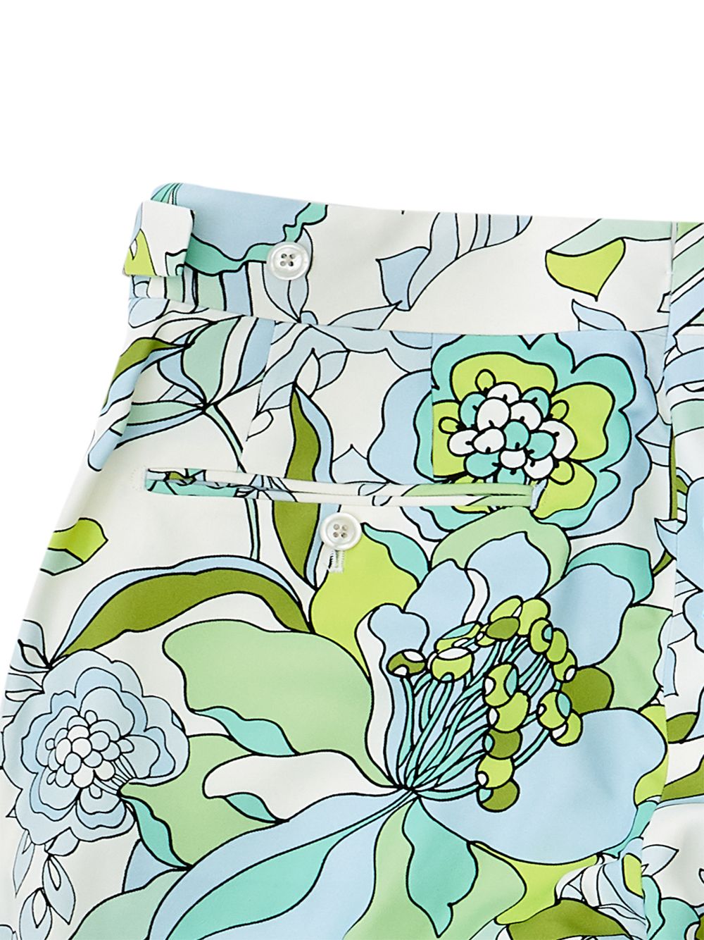 Bedruckte Blumen allover Smoking-Hose in Grün