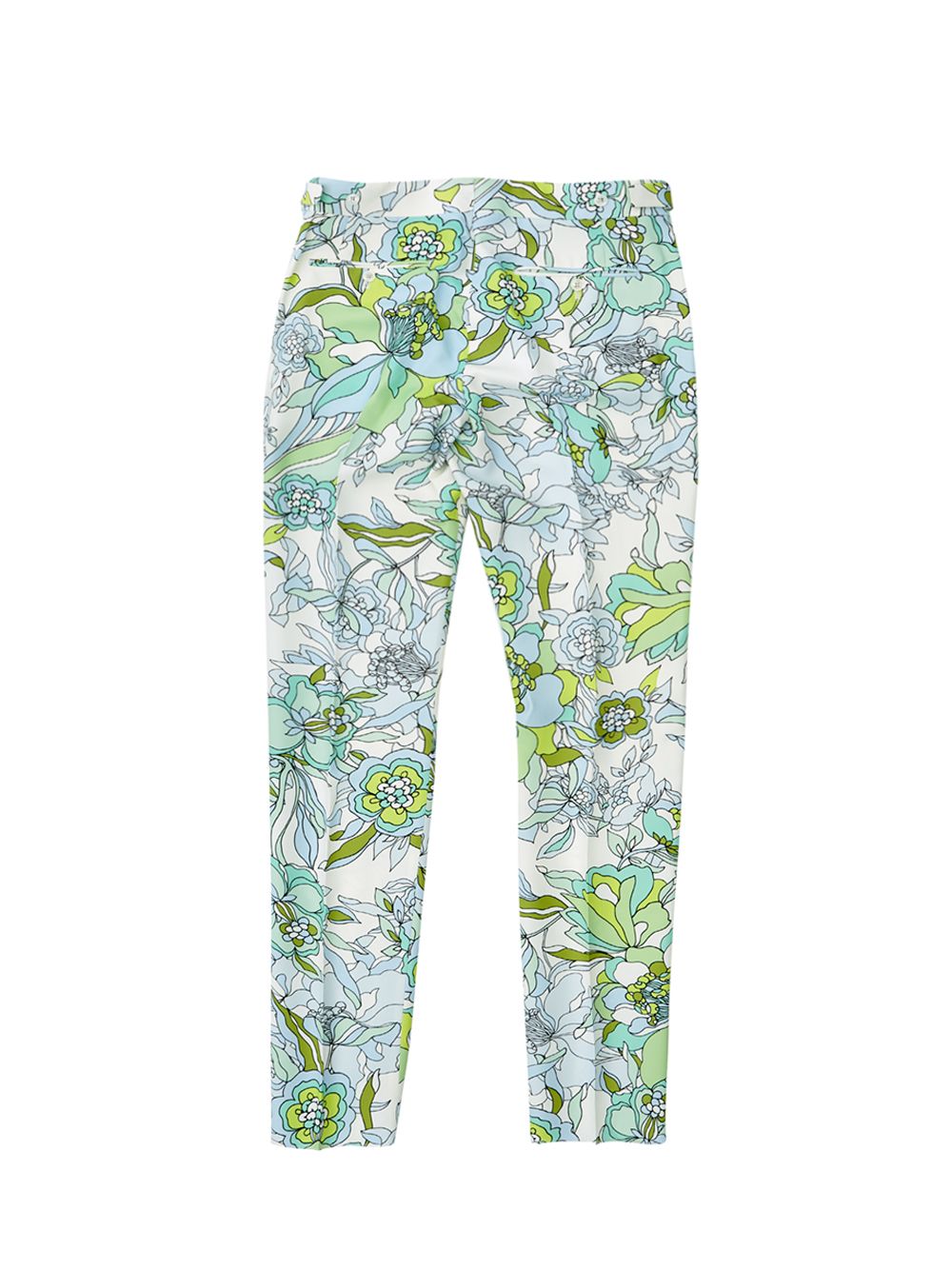 Bedruckte Blumen allover Smoking-Hose in Grün