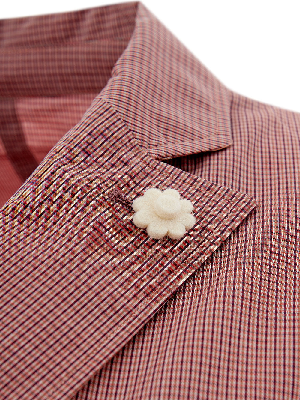 Rosa Micro Check Jacke mit zwei Knöpfen
