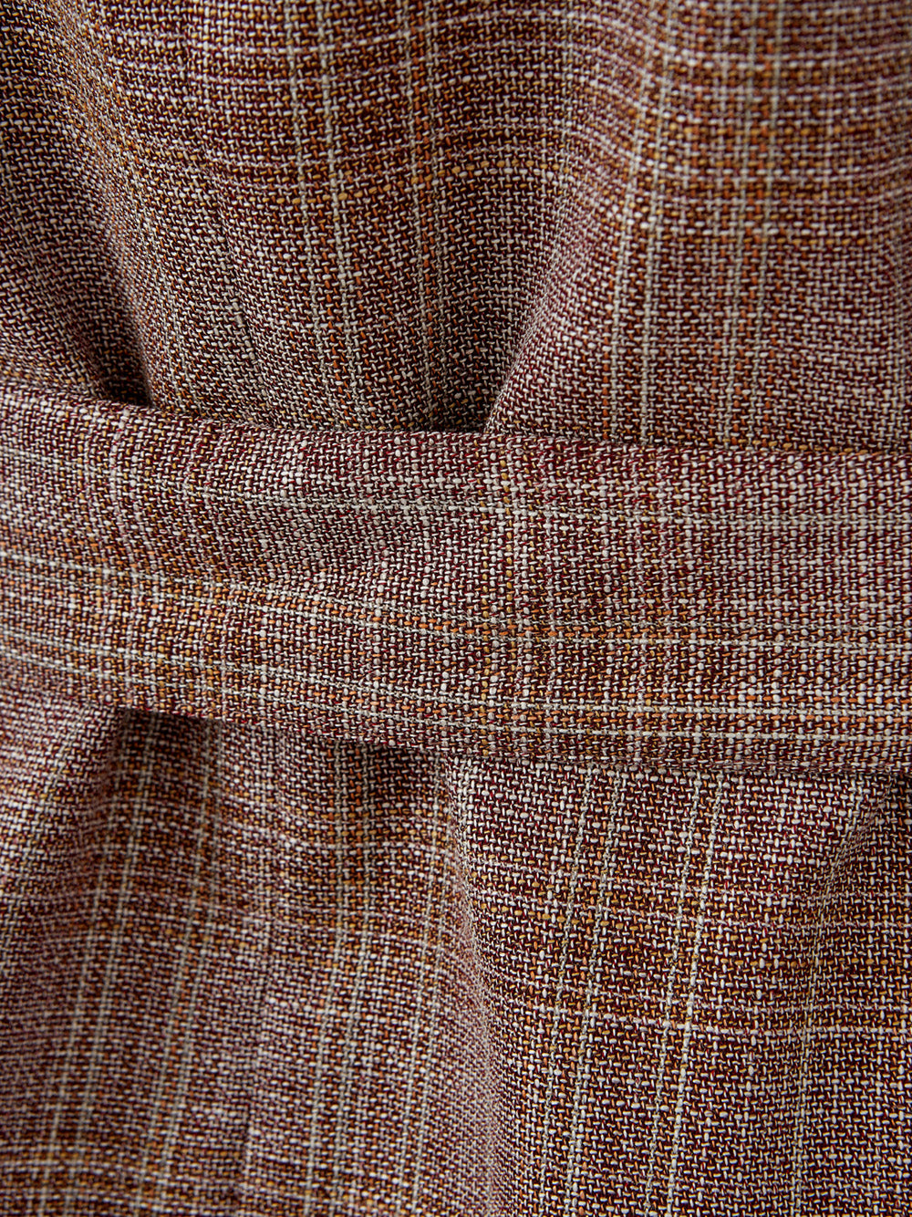 Micro Tartan Jacke aus Wolle und Seide mit Gürtel
