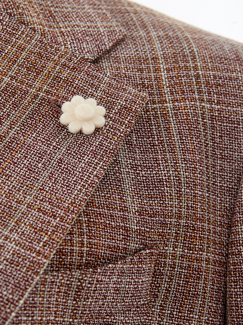 Micro Tartan Jacke aus Wolle und Seide mit Gürtel