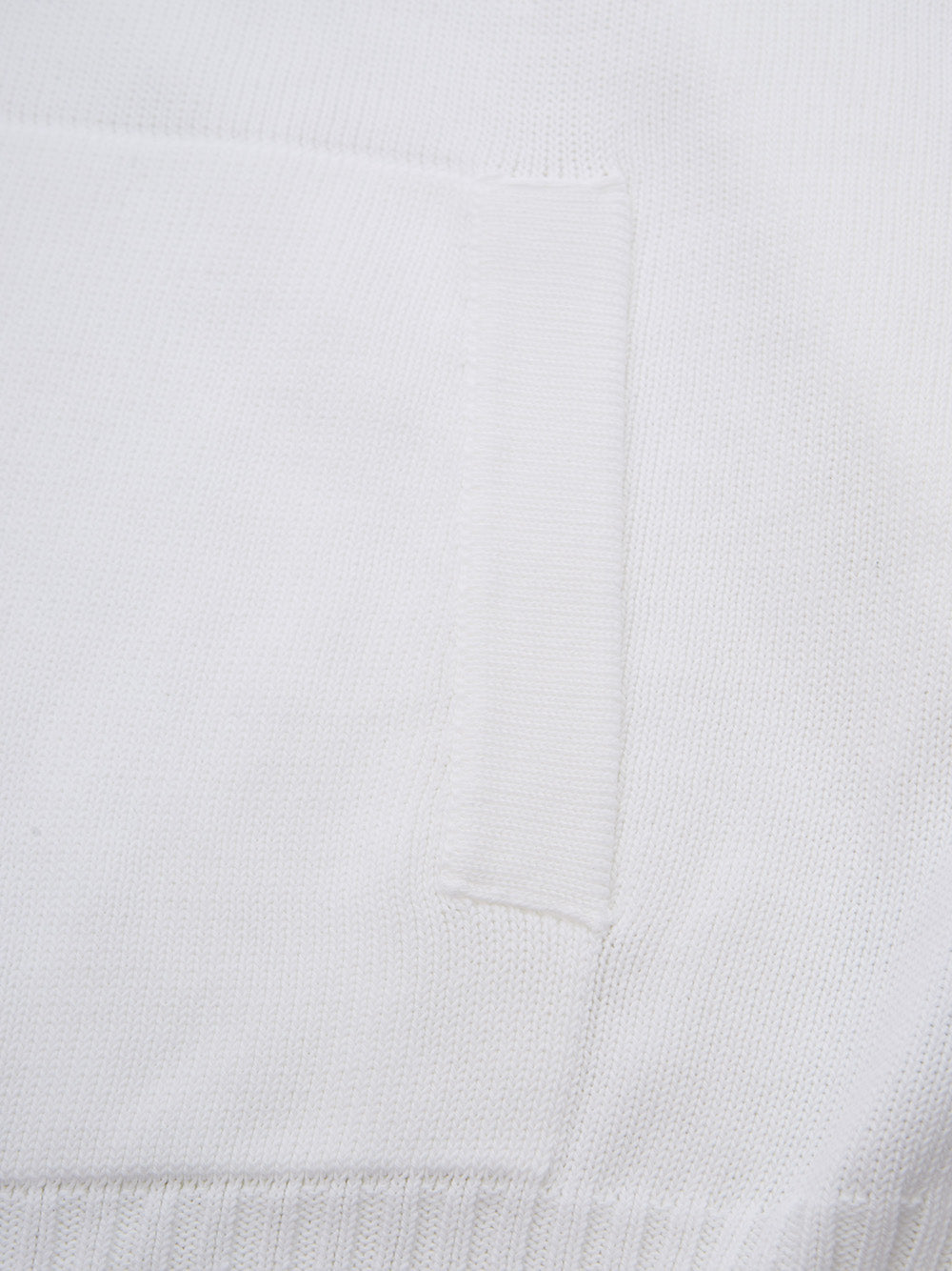 Weißer Baumwollpullover mit Kapuze und durchgehendem Reißverschluss