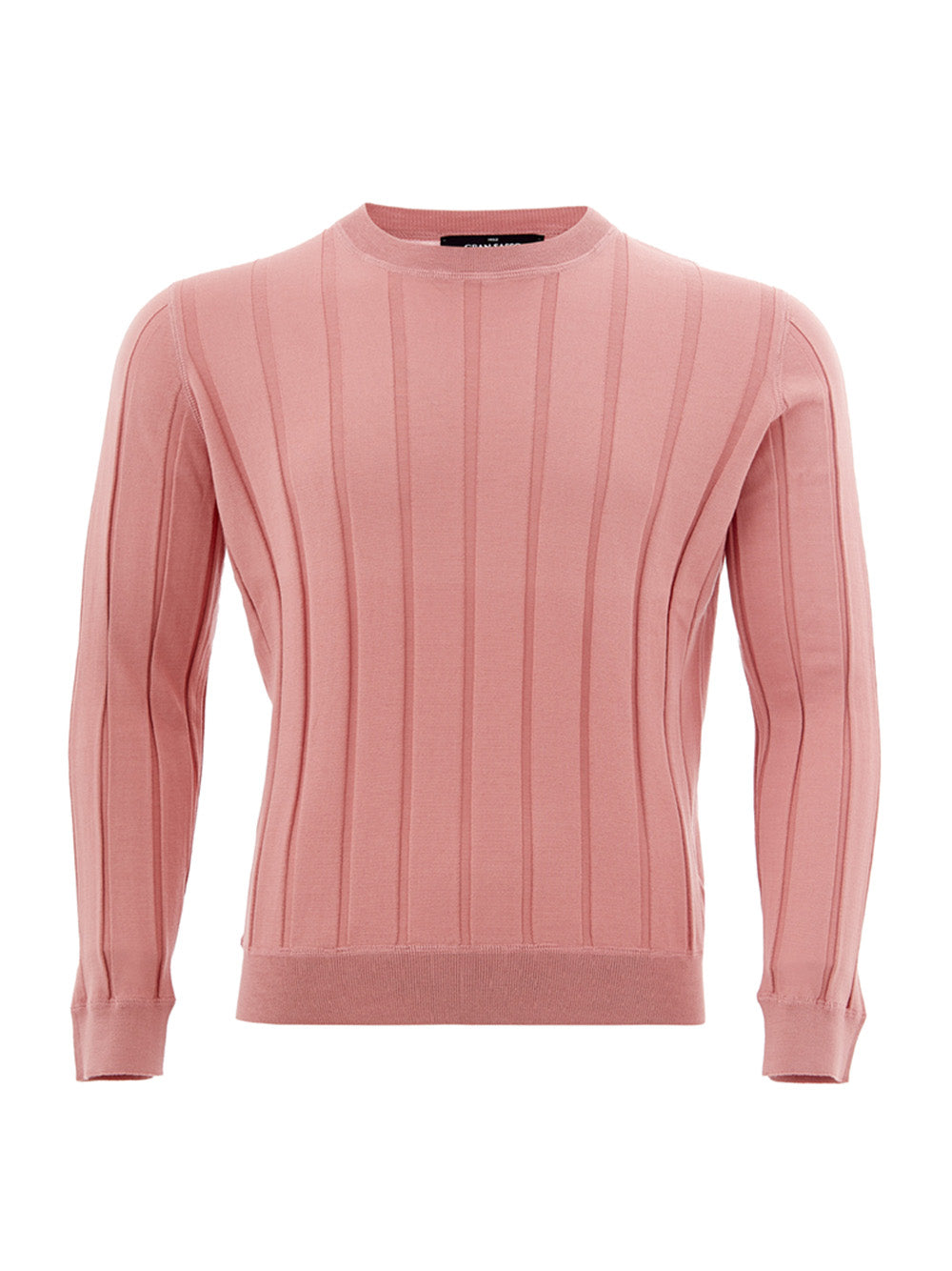 Rosa Pullover mit flachen Rippen aus einer Seidenmischung
