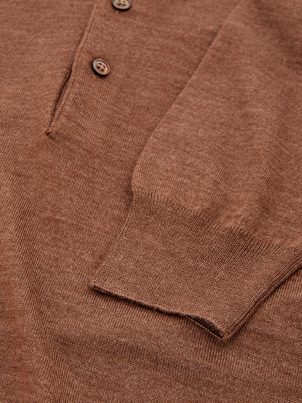 Braunes Langarm-Poloshirt aus Wollmischung