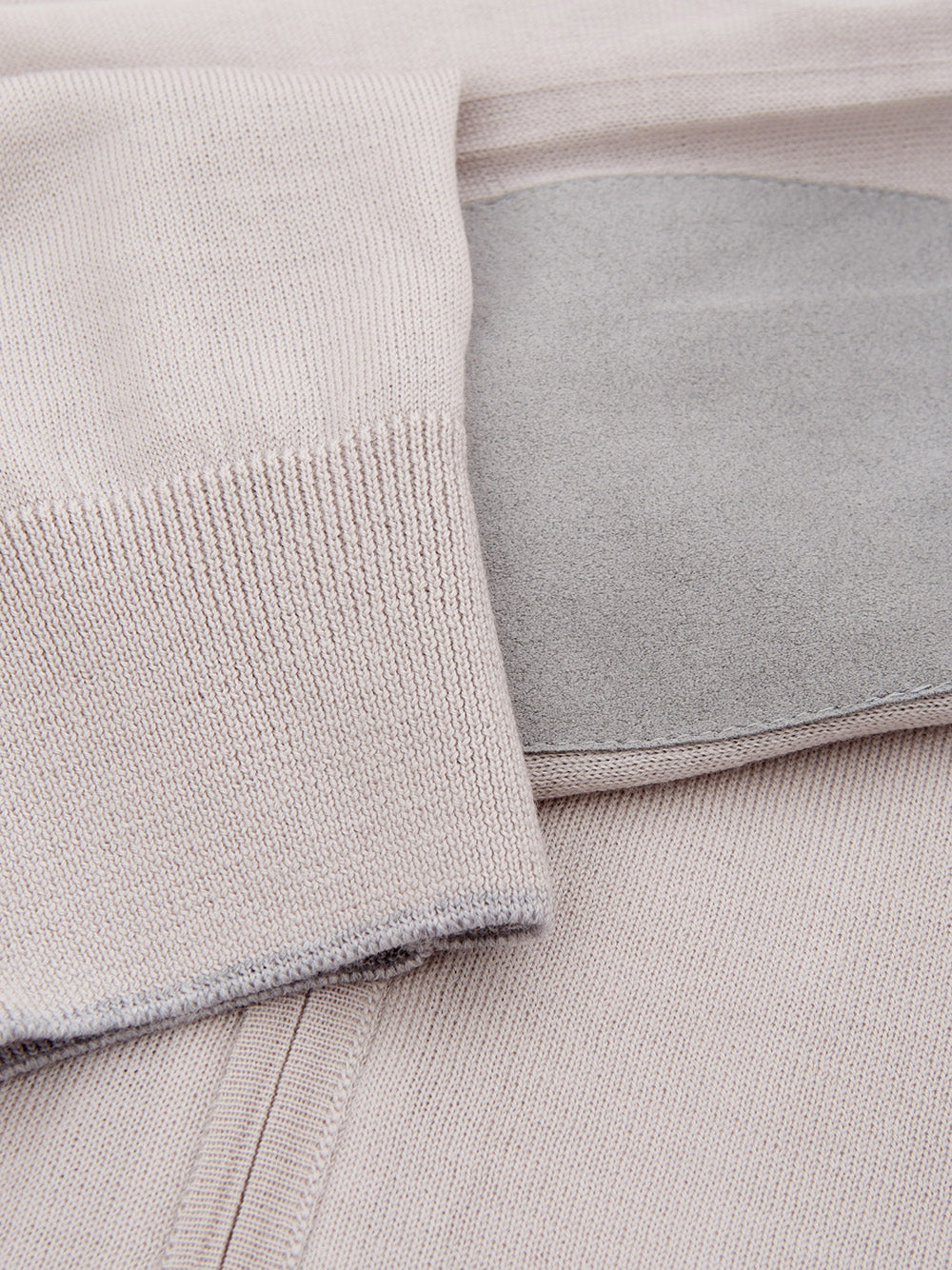 Grauer Wollpullover mit durchgehendem Reißverschluss