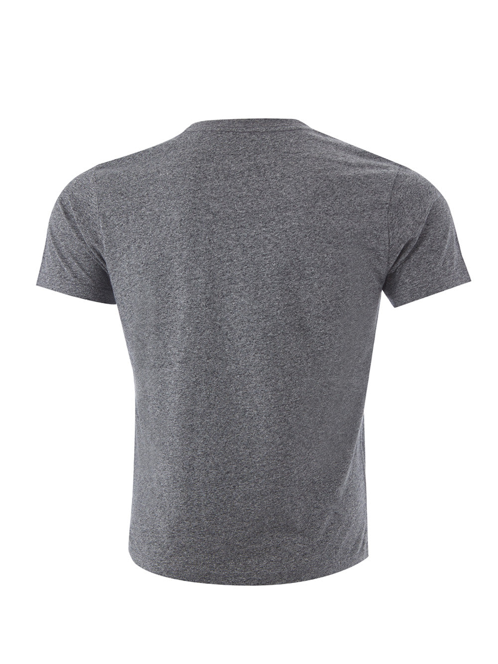 T-Shirt aus grau melierter Baumwolle mit kontrastierendem Tiger-Print