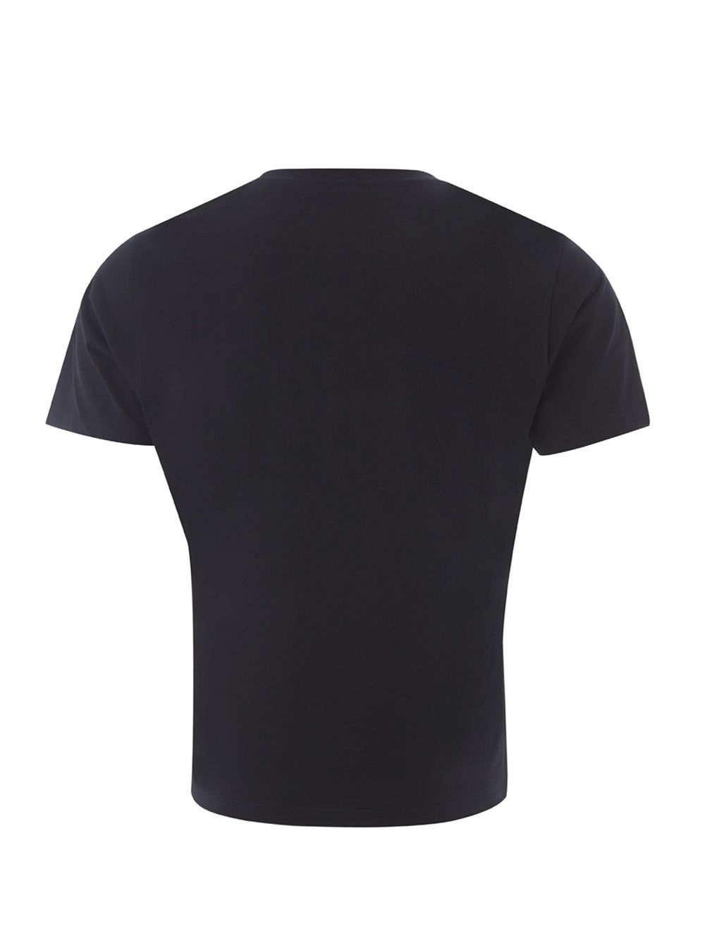 Schwarzes T-Shirt aus Baumwolle mit Augenaufdruck auf der Vorderseite