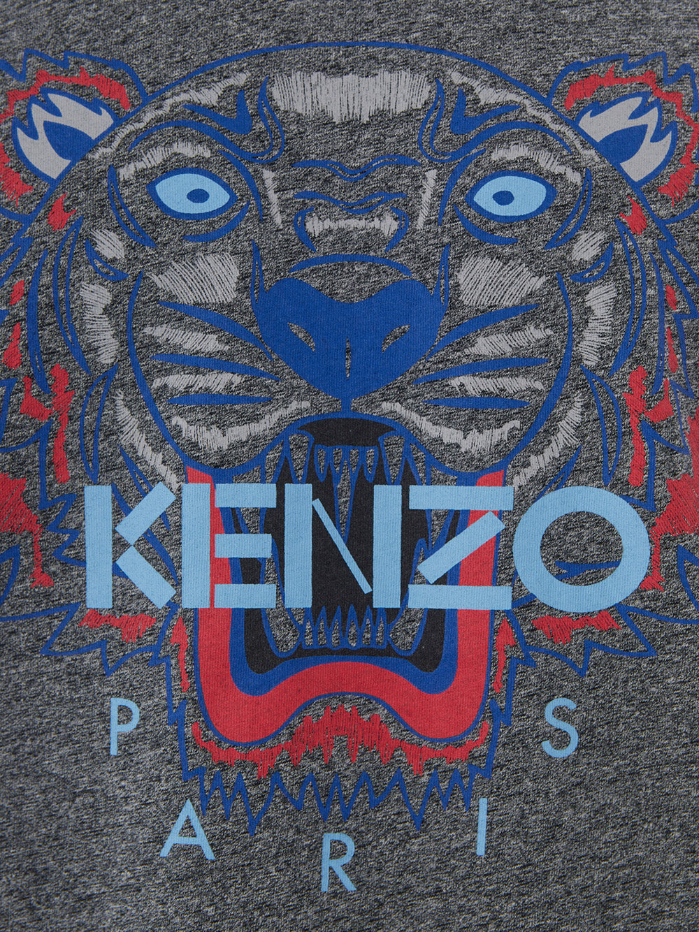Rey Baumwoll-T-Shirt mit Tiger-Print und blauem Logo