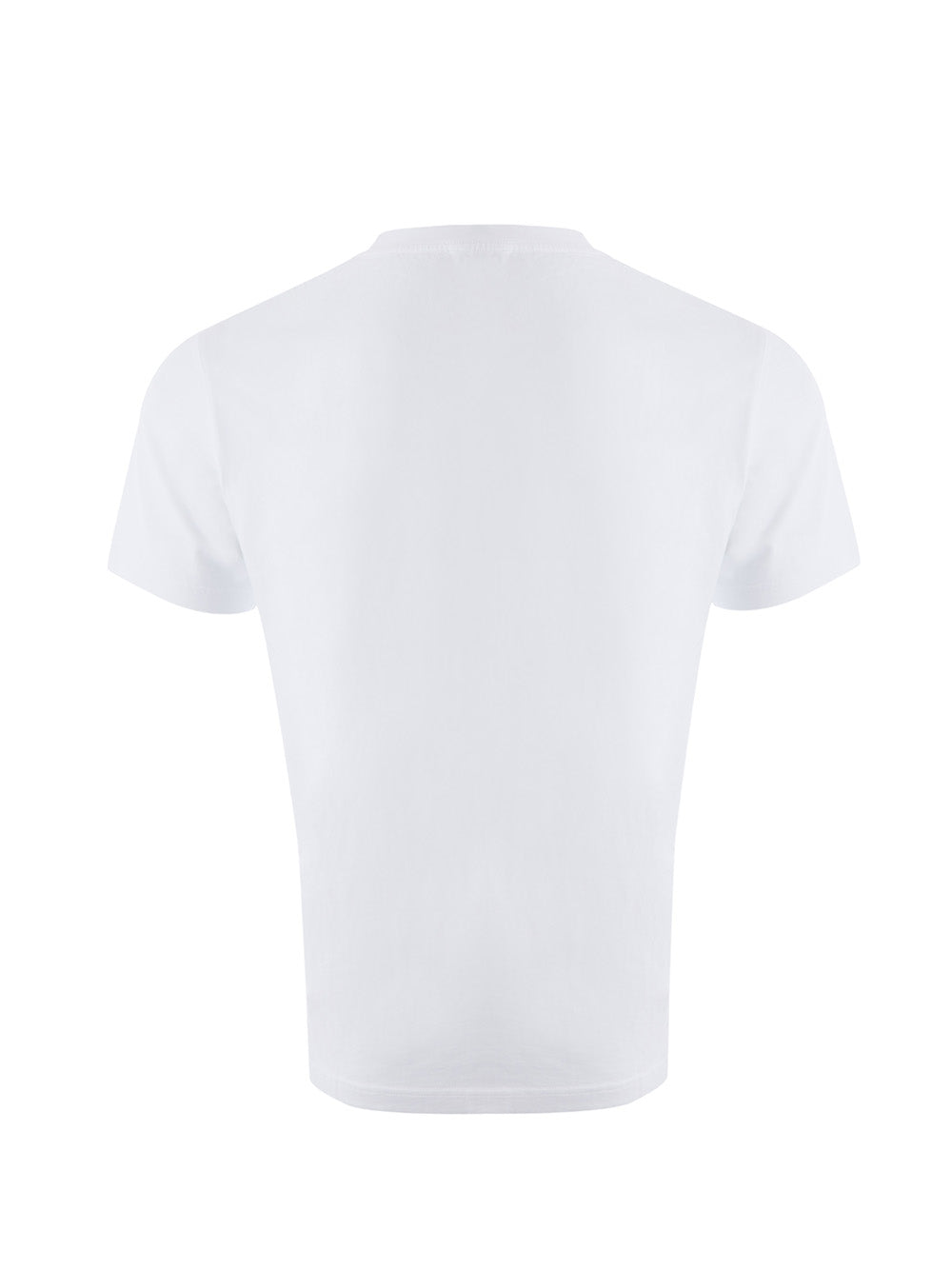 Weißes Baumwoll-T-Shirt mit Tiger-Multicolor-Print und Logo auf der Vorderseite in Blau