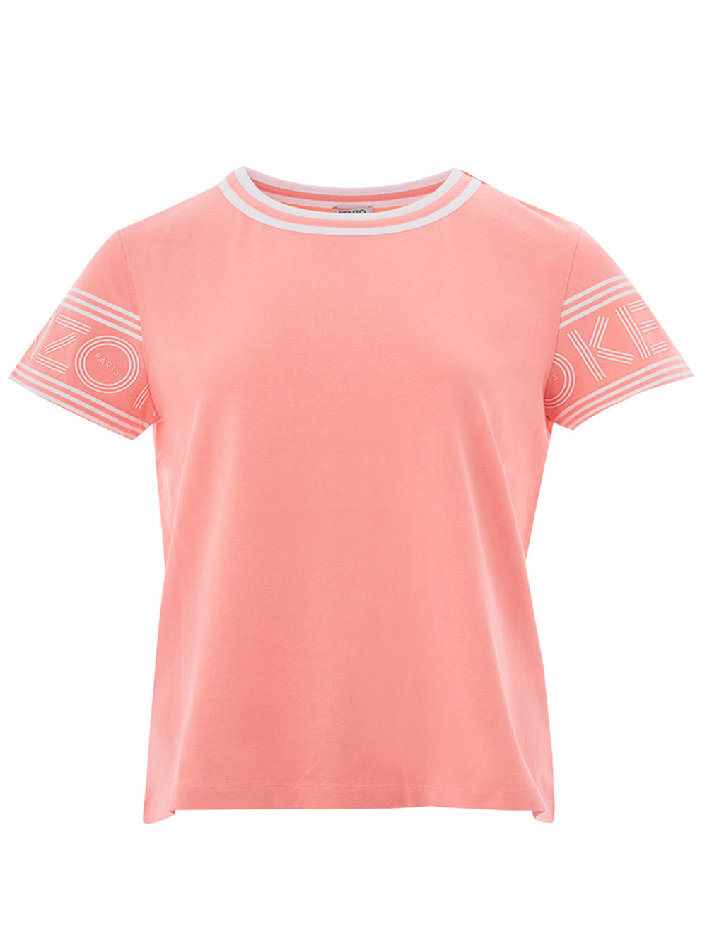 Rosa T-Shirt aus Baumwolle mit kontrastierendem Logo