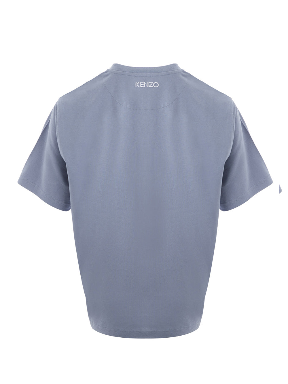 Hellblaues T-Shirt aus Baumwolle mit gedruckter Blume