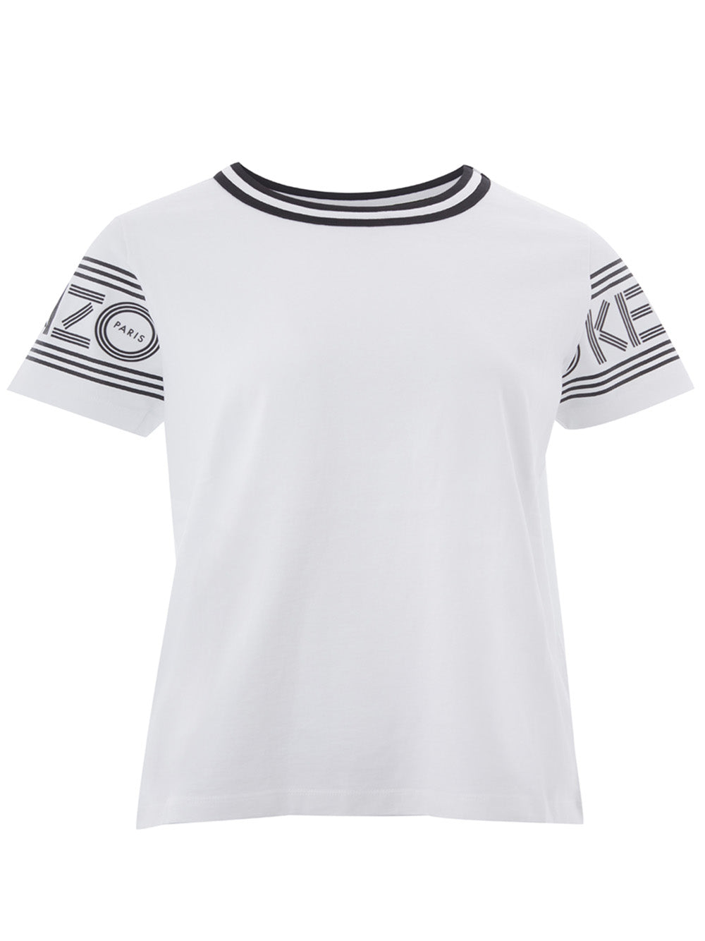 Weißes T-Shirt aus Baumwolle mit kontrastierendem Logo