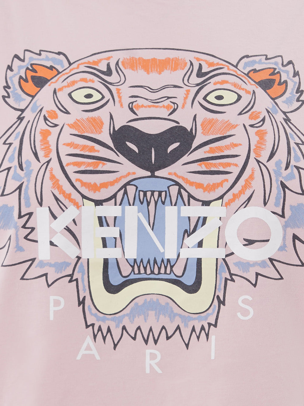 Rosa Baumwoll-T-Shirt mit gedrucktem Tiger