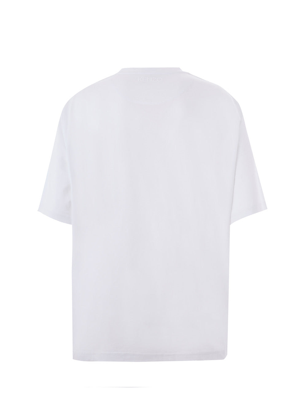 Weißes T-Shirt aus Baumwolle in Übergröße mit Blumenstickerei