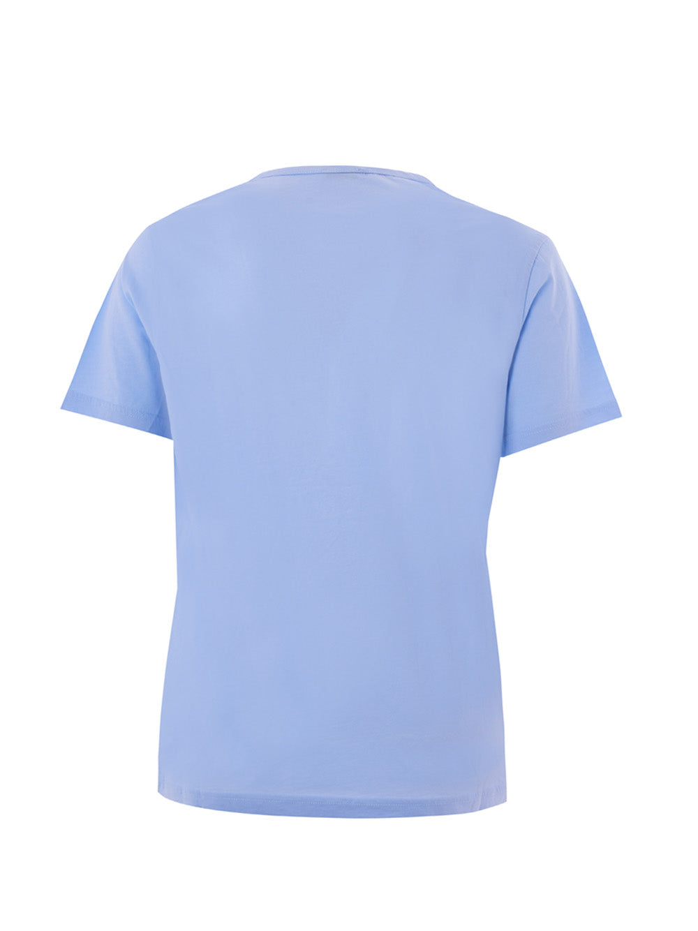 Hellblaues T-Shirt aus Baumwolle mit Logo auf der Vorderseite