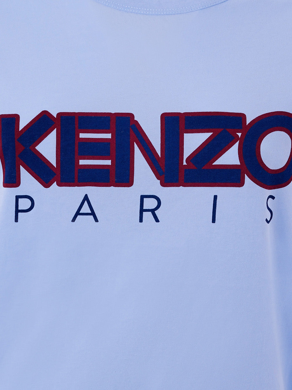 Hellblaues T-Shirt aus Baumwolle mit Logo auf der Vorderseite