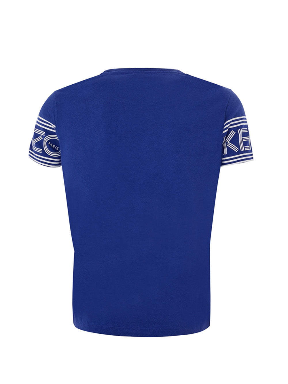 Violettes T-Shirt aus Baumwolle mit kontrastierendem Logo auf den Ärmeln