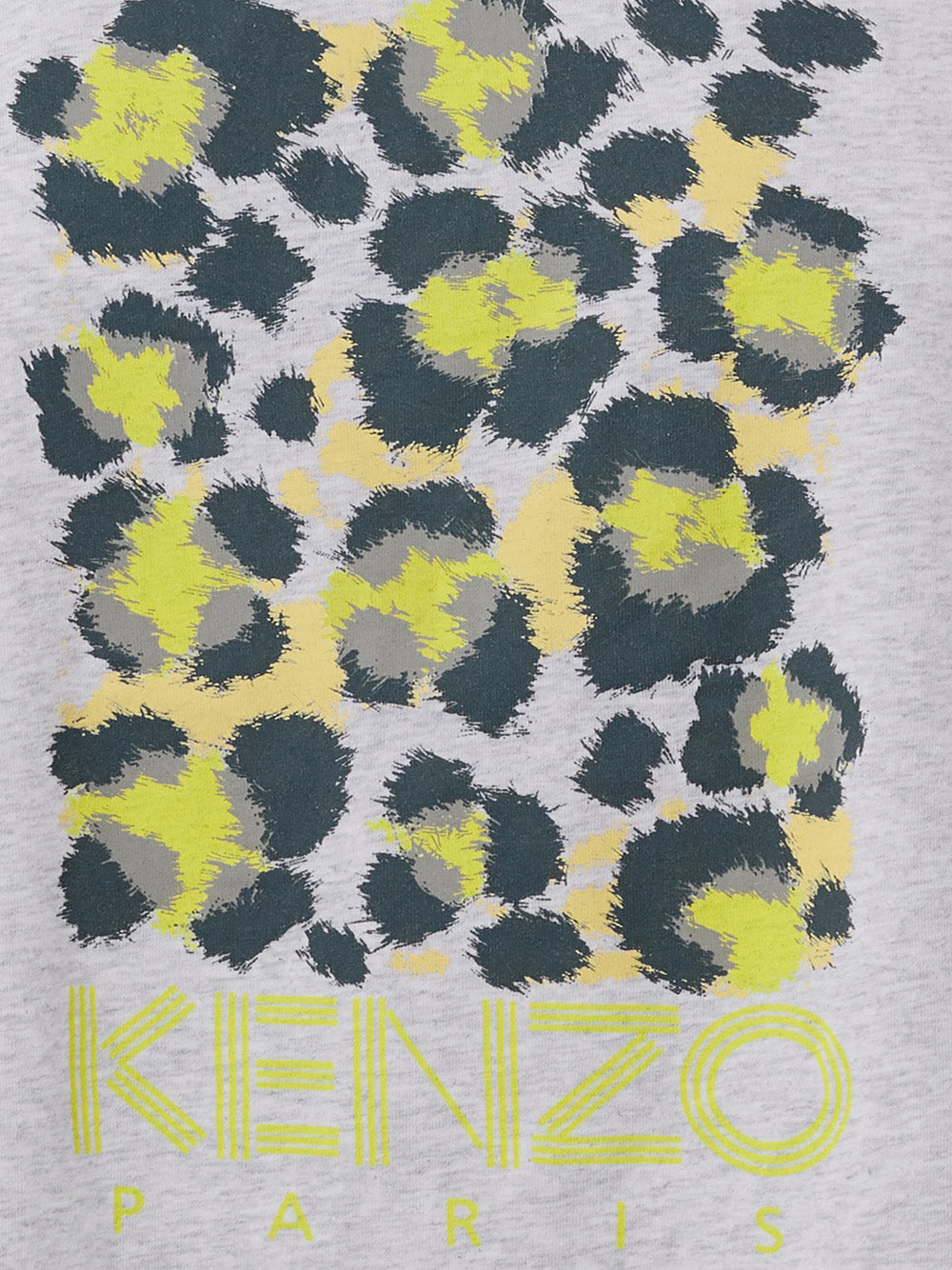 Graues Baumwoll-T-Shirt mit Dschungel-Aufdruck auf der Vorderseite