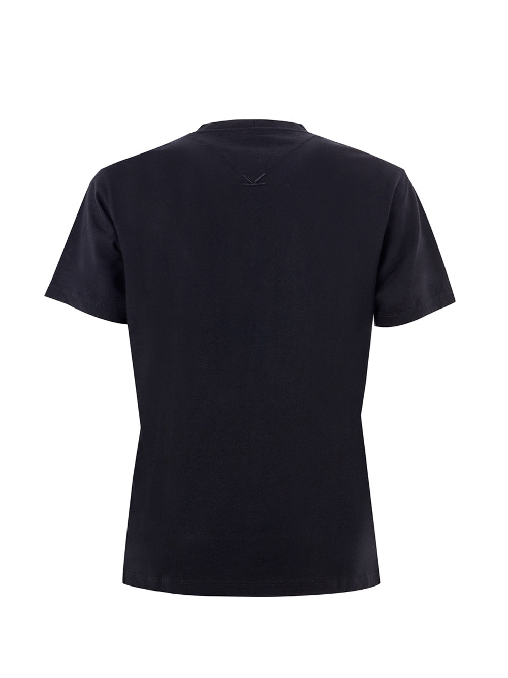 Schwarzes Baumwoll-T-Shirt mit mehrfarbigem Come Out-Aufdruck