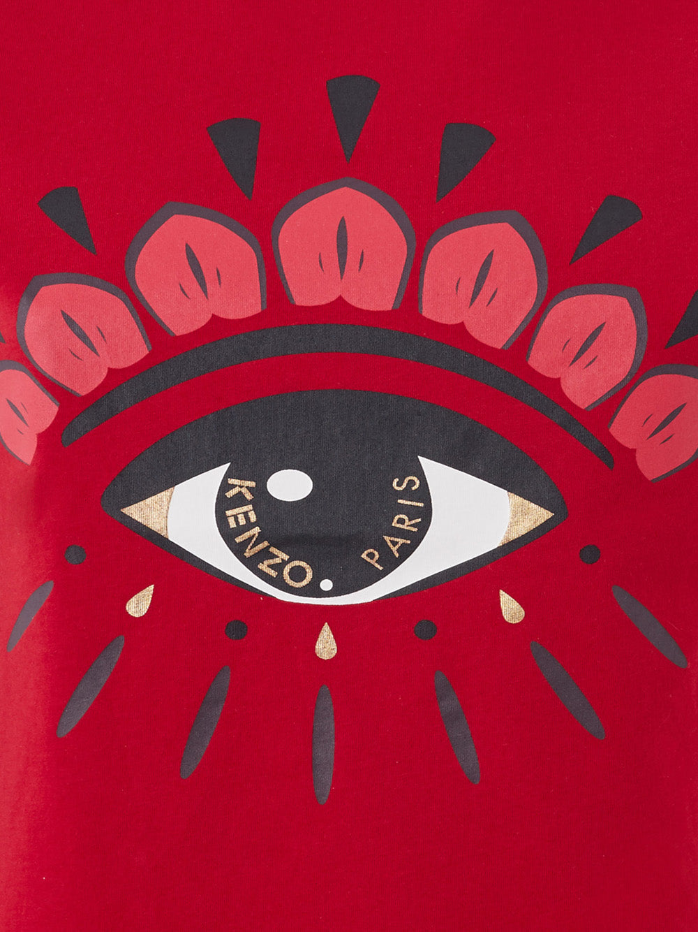 Rotes T-Shirt aus Baumwolle mit kontrastierendem Augendruck