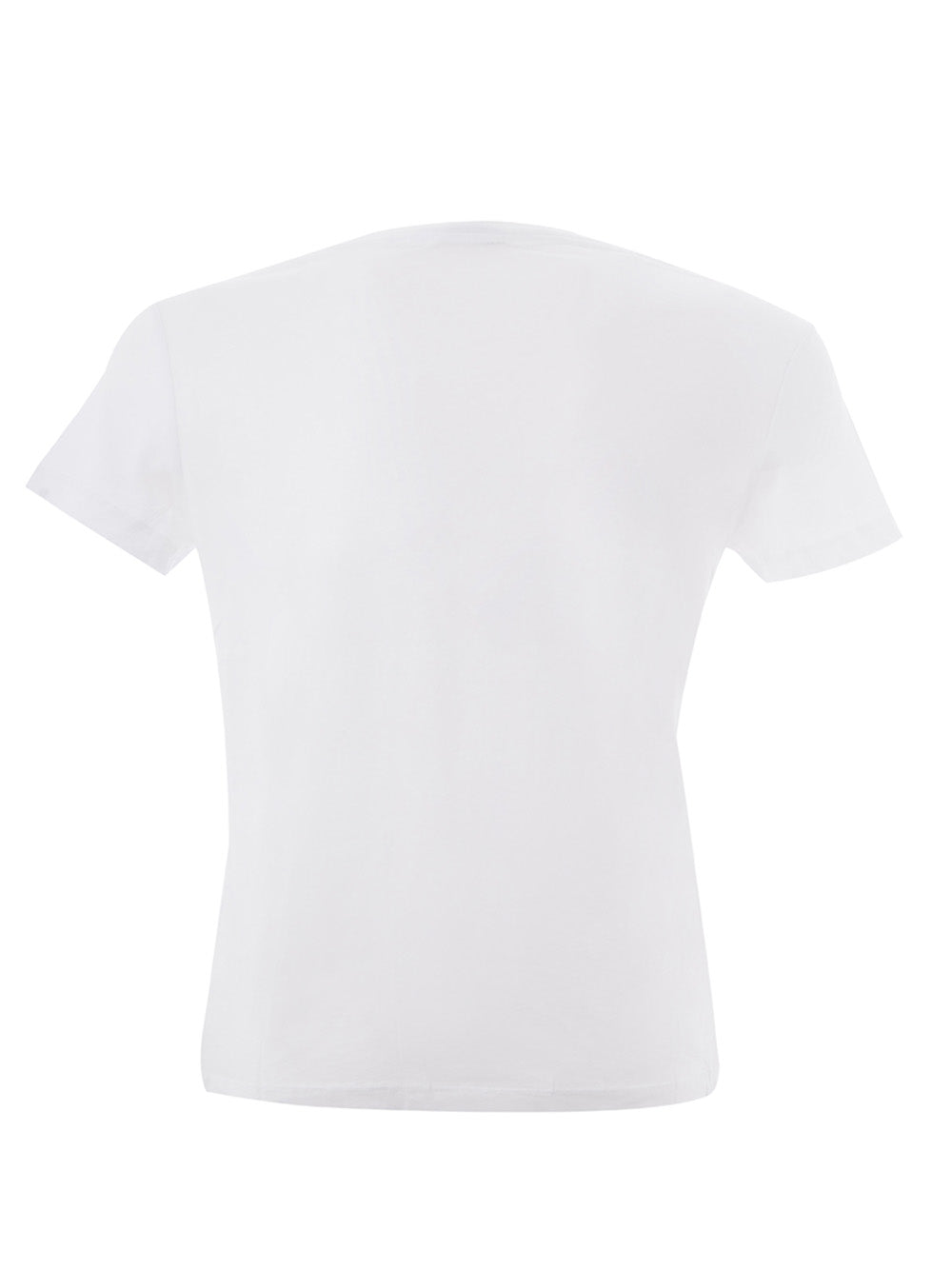 Weißes T-Shirt aus Baumwolle mit kontrastierendem Augendruck
