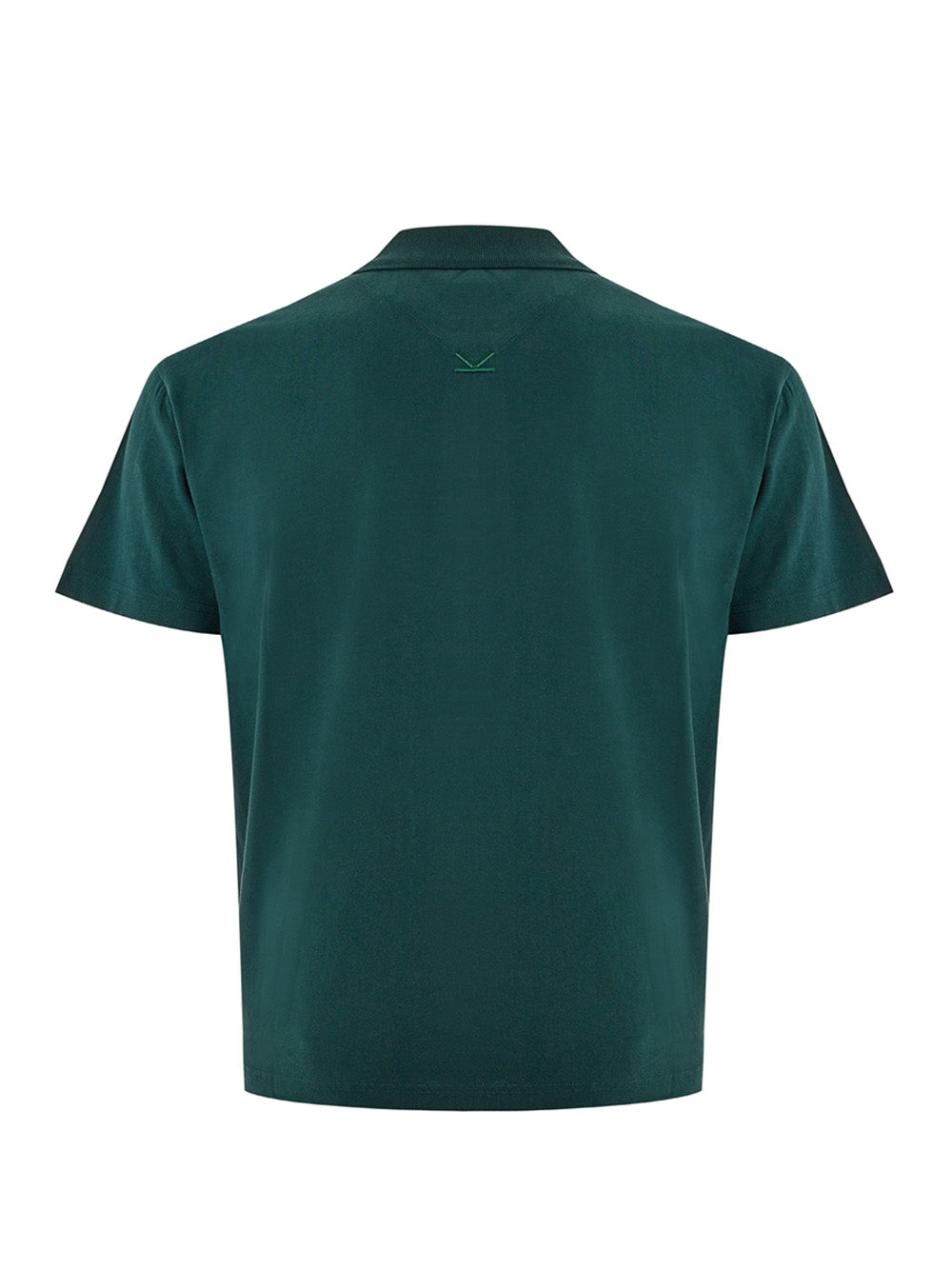 Grünes Piquet-Poloshirt aus Baumwolle mit ikonischem Logo auf der Vorderseite