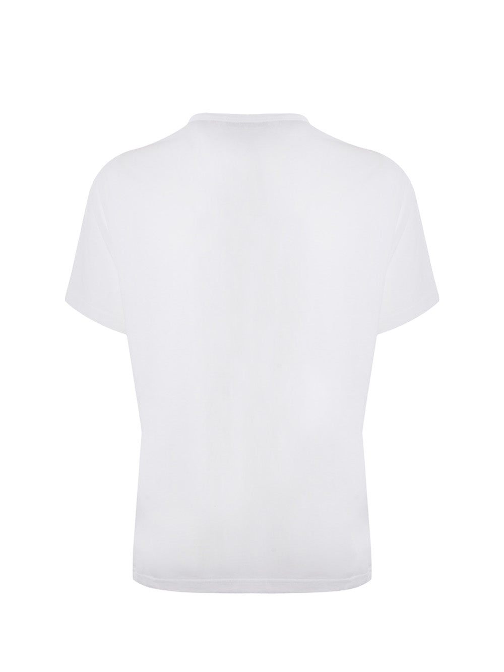 Weißes T-Shirt aus Baumwolle mit kontrastierendem Logo auf der Vorderseite