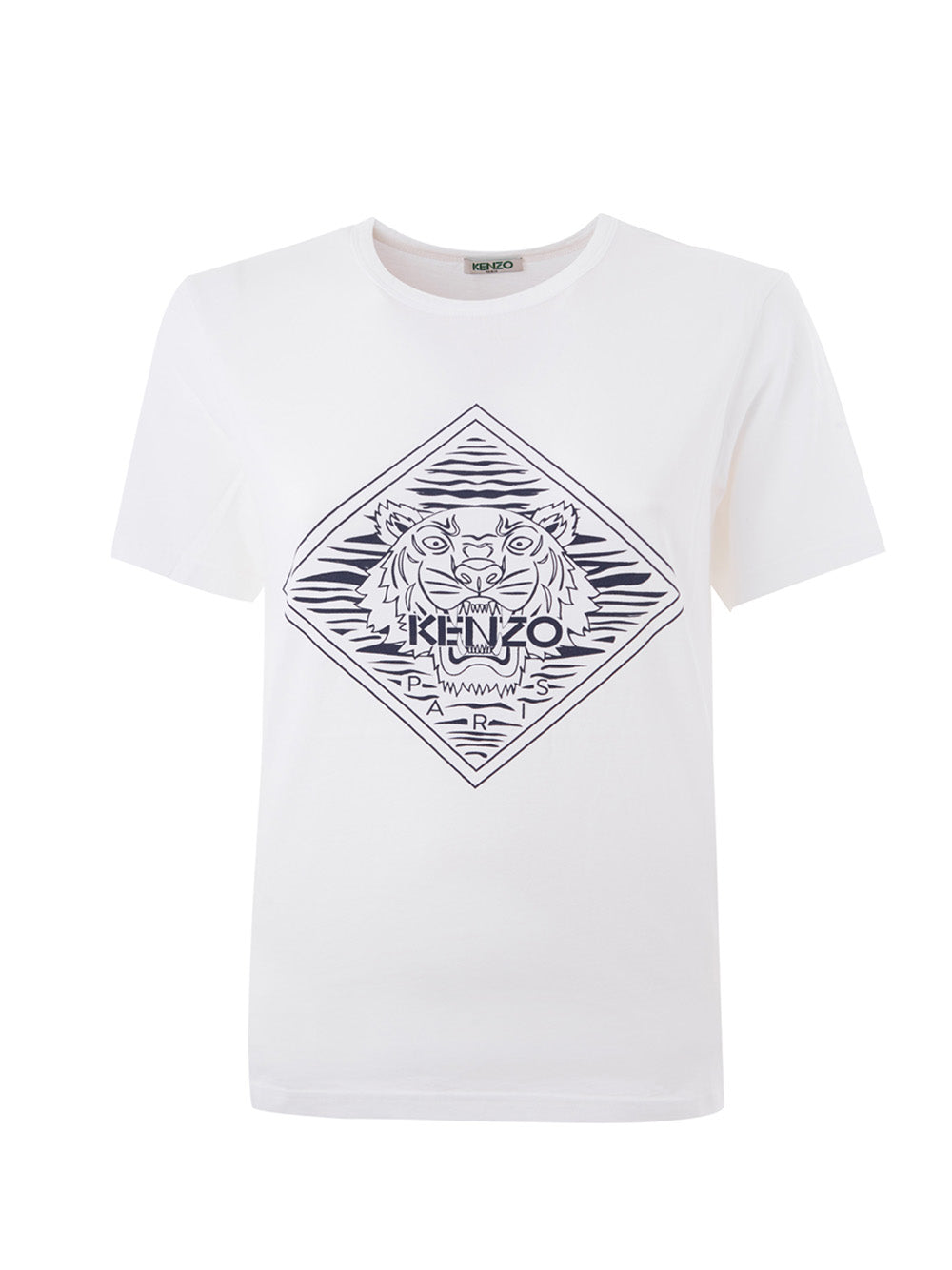 Weißes T-Shirt aus Baumwolle mit kontrastierendem Logo auf der Vorderseite
