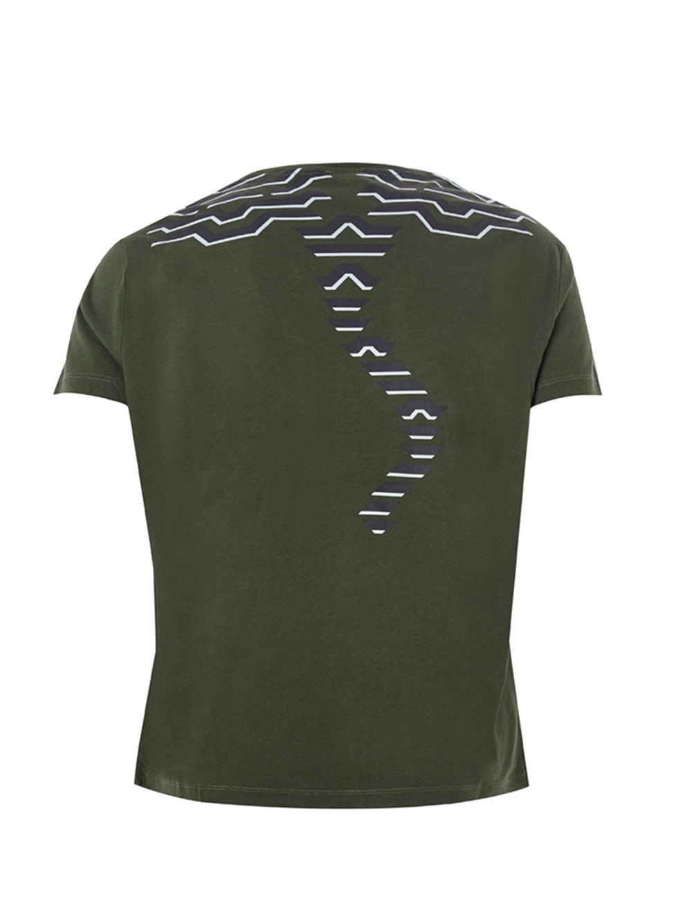 Grünes T-Shirt aus Baumwolle mit kontrastierendem Tiger-Print
