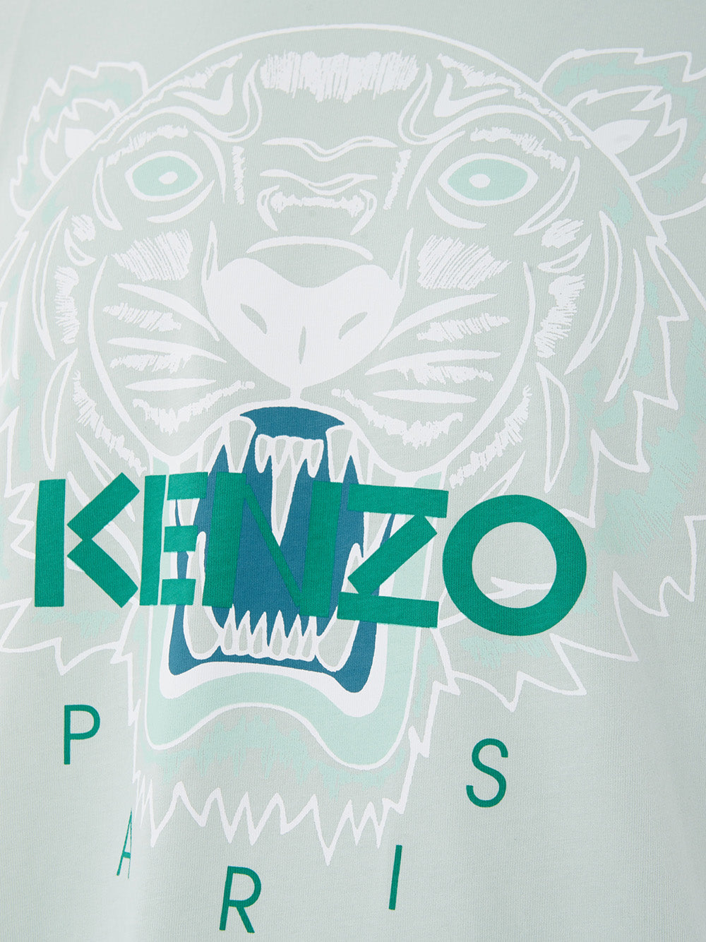 Hellgrünes T-Shirt aus Baumwolle mit Tiger-Print