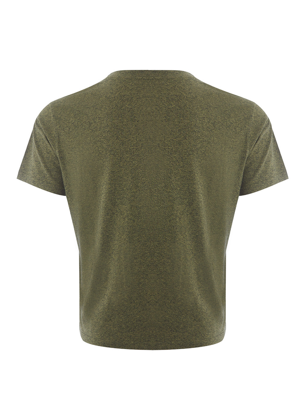 Grünes T-Shirt aus melierter Baumwolle mit Tiger-Print