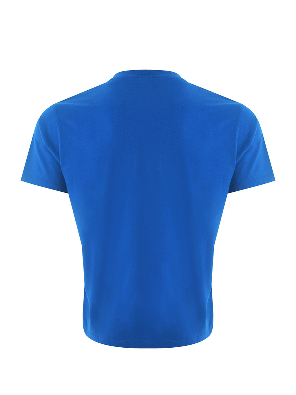 Blaues Baumwoll-T-Shirt mit kontrastierendem Tiger-Print